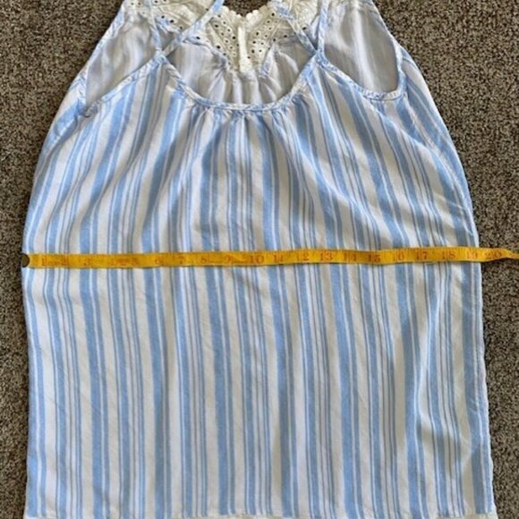 CUTE Light Blue White Striped Babydoll Nightie Slip Dress S/M - Picture 14 of 16